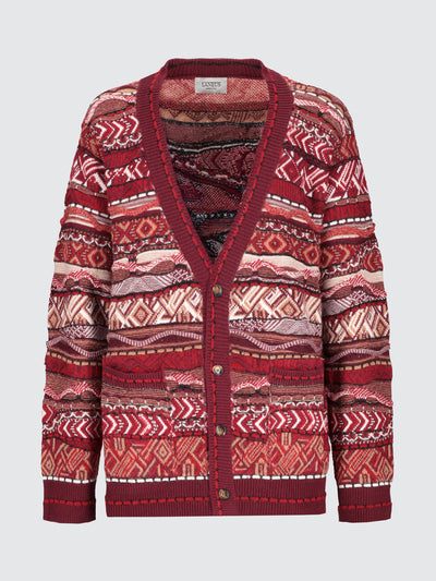 Cardigan in misto lana iconic jacquard