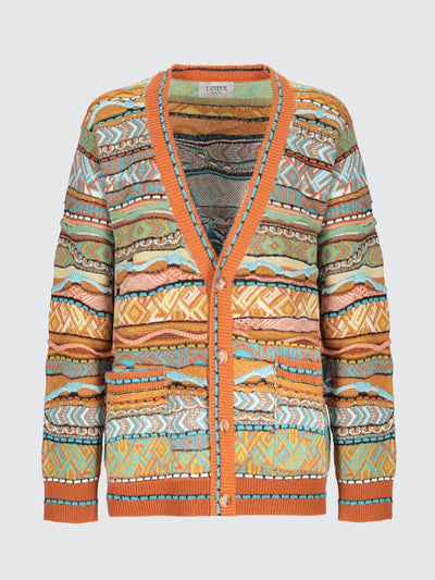 Cardigan in misto lana iconic jacquard
