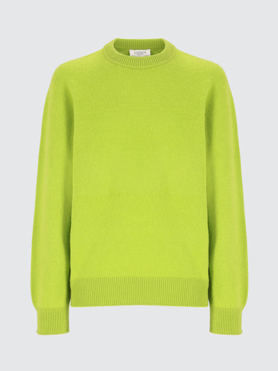 Maglia girocollo in lana merino e cashmere