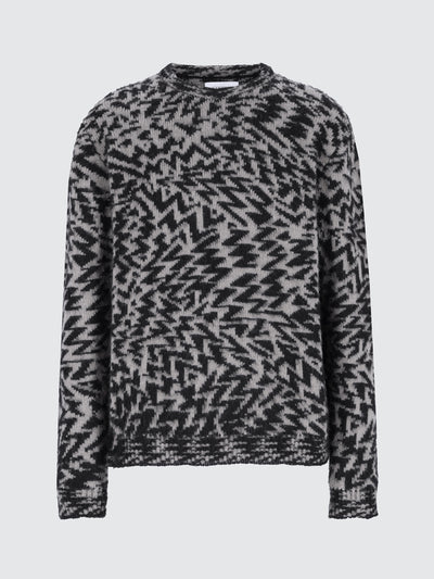 Maglia girocollo in lana e cashmere graphic