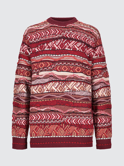 Maglia girocollo jacquard in baby alpaca