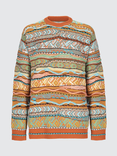 Maglia girocollo jacquard in baby alpaca