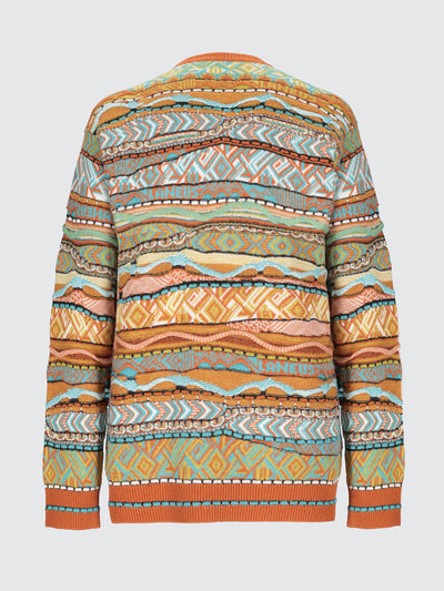 Maglia girocollo jacquard in baby alpaca