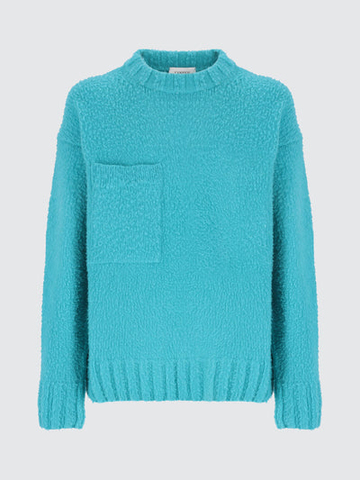 Maglia girocollo in lana patch