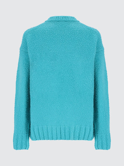 Maglia girocollo in lana patch