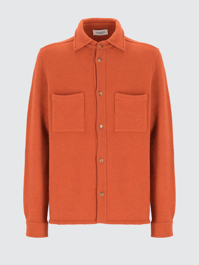 Camicia con cappuccio in lana e cashmere