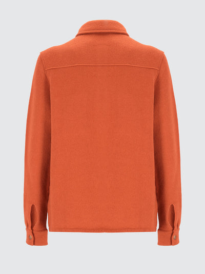 Camicia con cappuccio in lana e cashmere