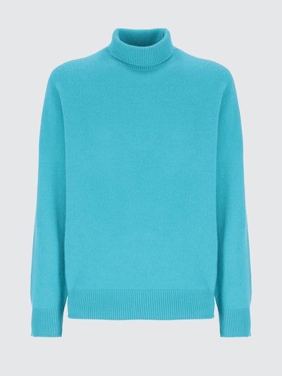 Maglia dolcevita in lana merinos e cashmere