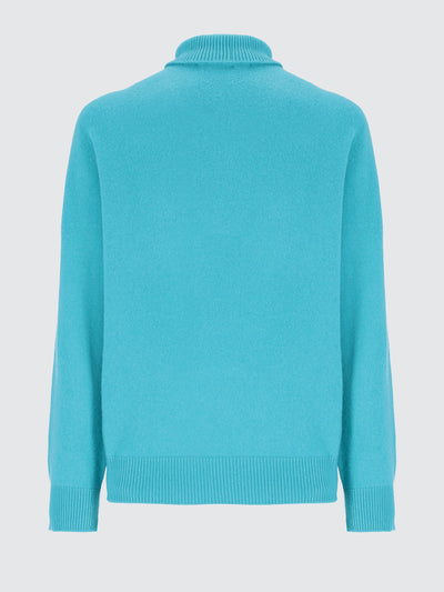 Maglia dolcevita in lana merinos e cashmere