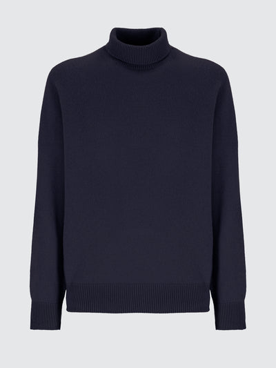 Maglia dolcevita in lana merinos e cashmere