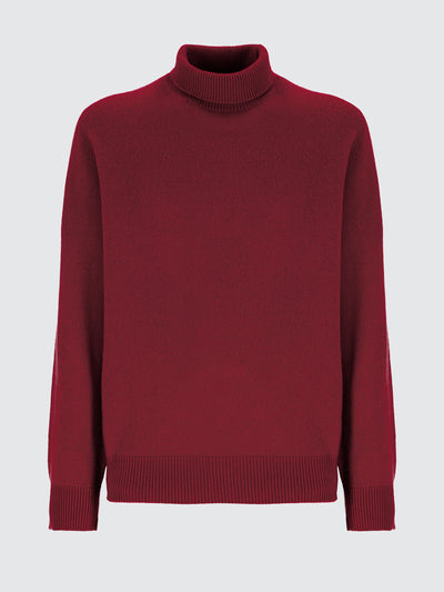 Maglia dolcevita in lana merinos e cashmere