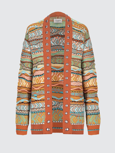 Cardigan oversize iconic jacquard