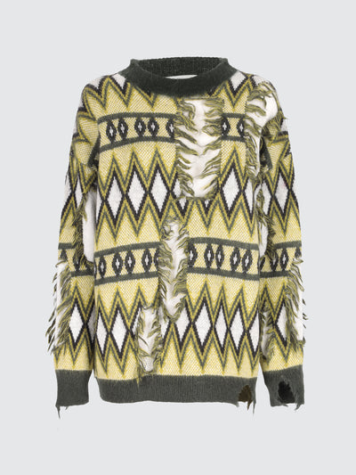 Maglia in lana gemetrical destroyed