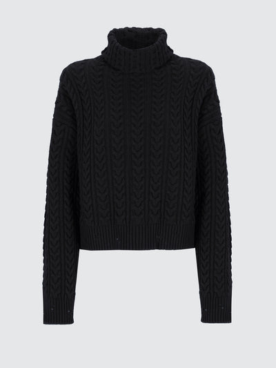 Maglia cropped in lana merinos