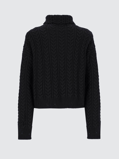 Maglia cropped in lana merinos