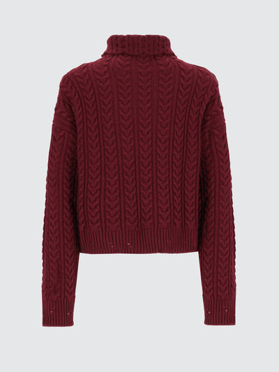 Maglia cropped in lana merinos