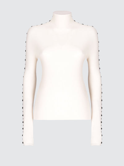 Dolcevita a costina in lana extrafine