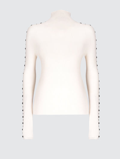 Dolcevita a costina in lana extrafine