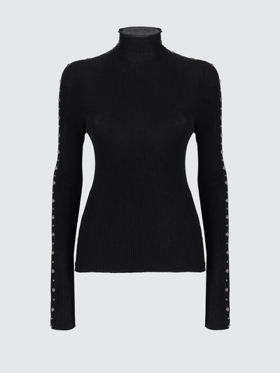 Dolcevita a costina in lana extrafine