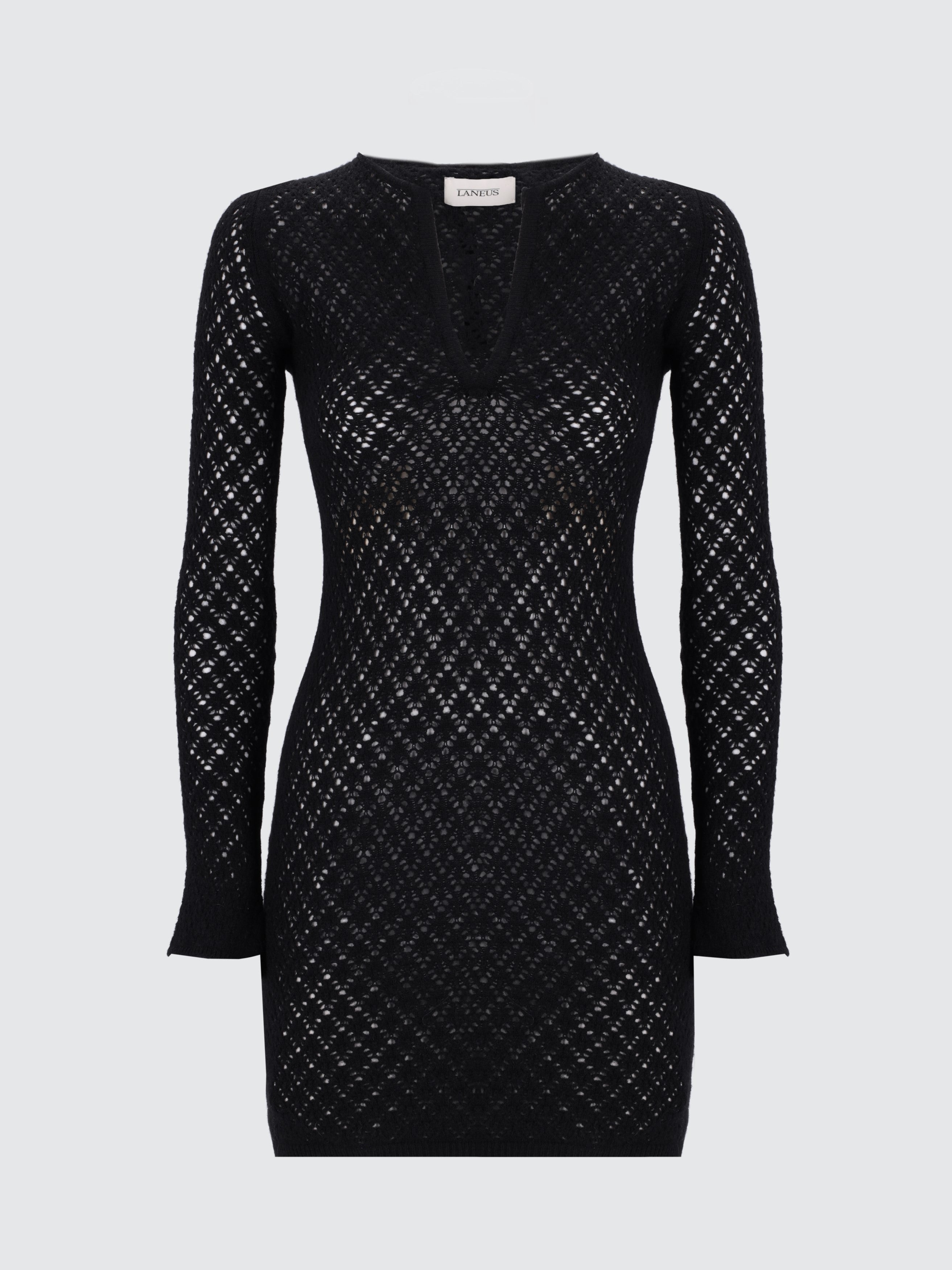 Open-knit wool dress