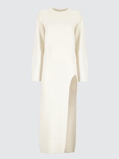 Abito in maglia con spacco