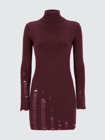 Abito dolcevita in costina destroyed