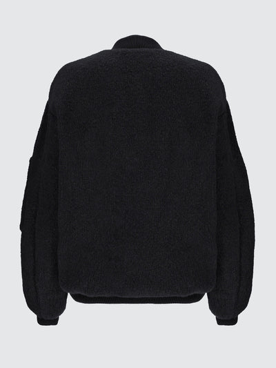 Bouclé knit bomber jacket