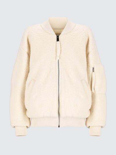Bouclé knit bomber jacket