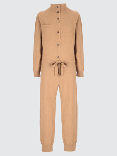 Tuta comfy in lana e alpaca