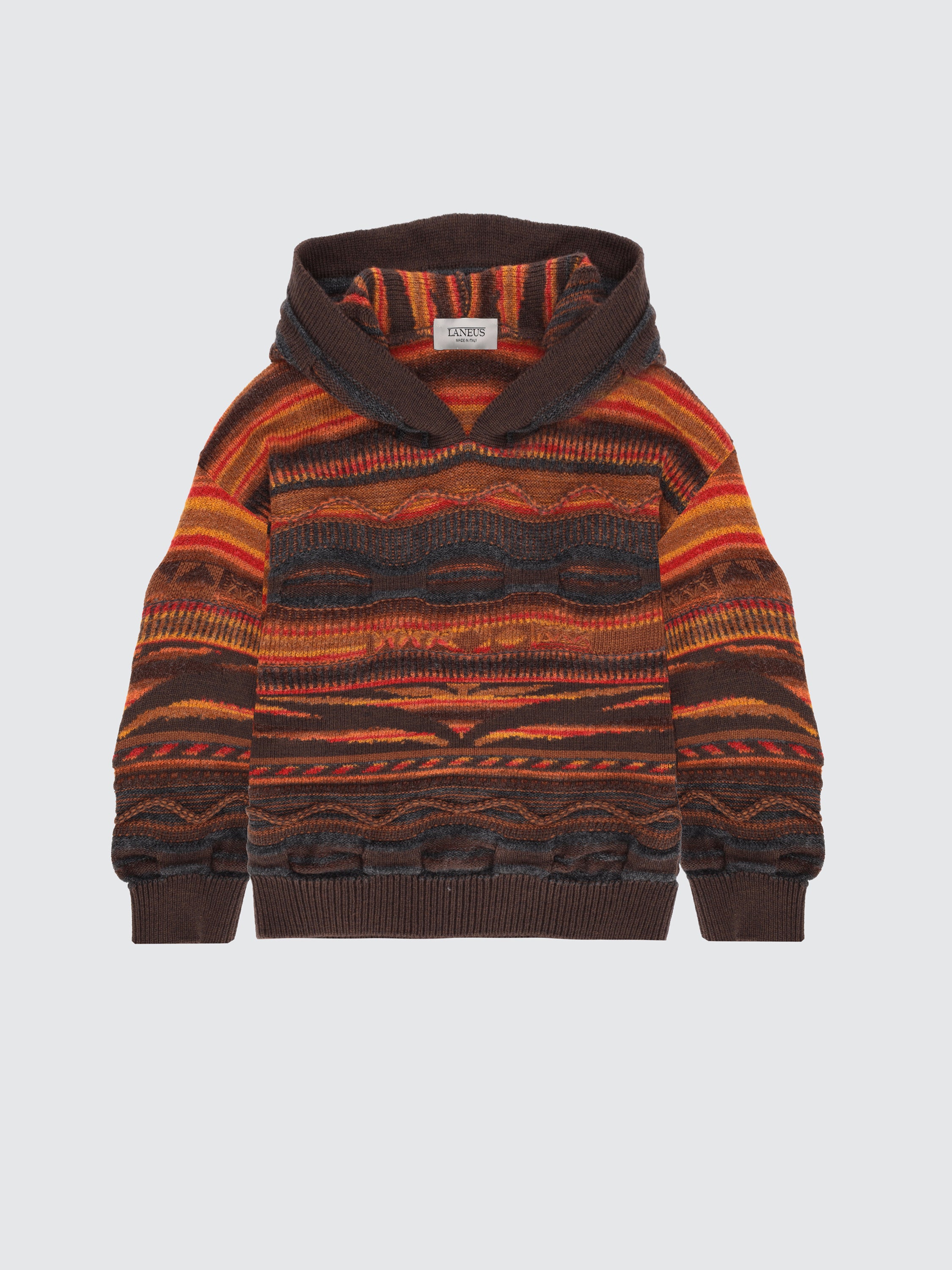 "Laneus" jacquard knitted hoodie