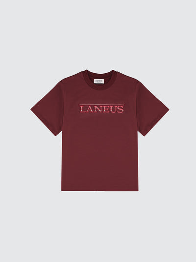 T-shirt in cotone logo jacquard