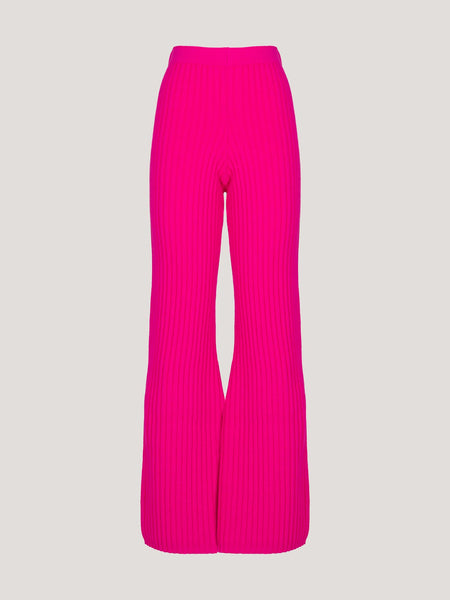 WIDE FLAT RIBBED TROUSERS
