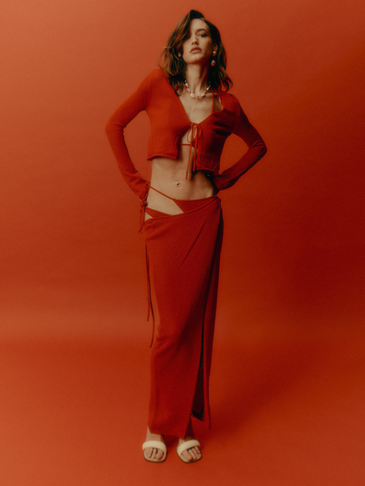 Longuette a portafoglio in maglia