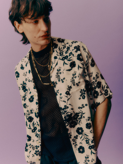 Camicia boxy bowling flower print