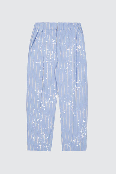 Laneus light blue print effect trousers