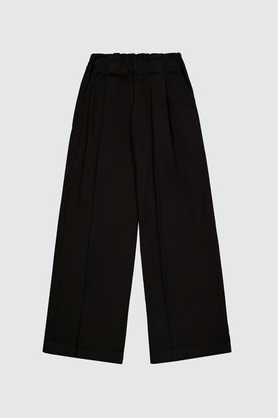 Laneus black loose fit high-waisted trousers