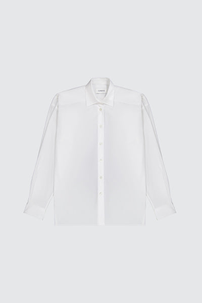 Laneus oversize white classic shirt with logo button