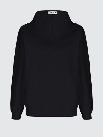 Felpa boxy con cappuccio in cotone