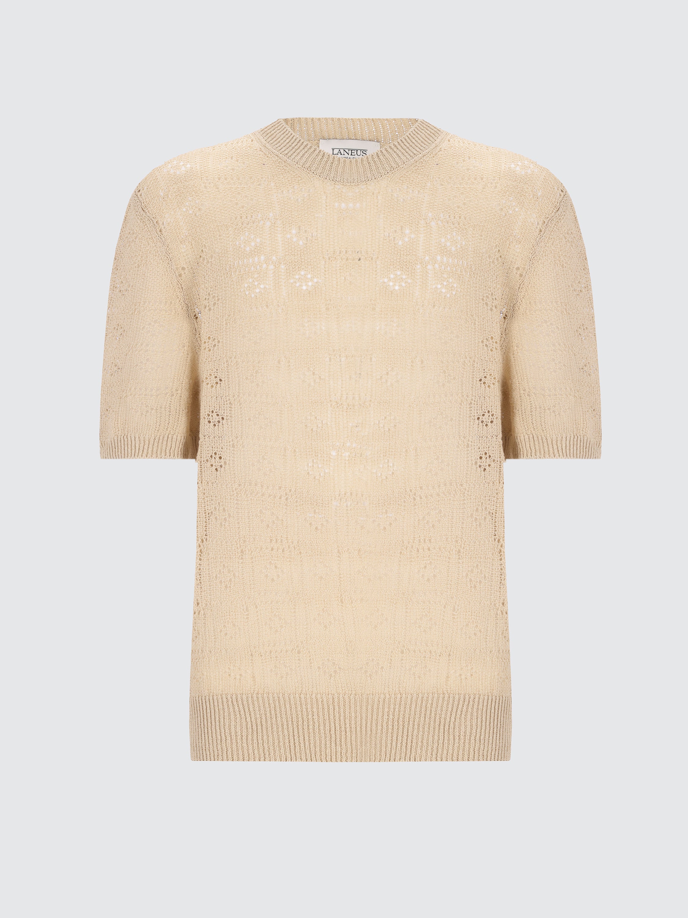 T-shirt in filato di lino e cotone