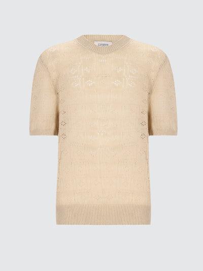 T-shirt in filato di lino e cotone