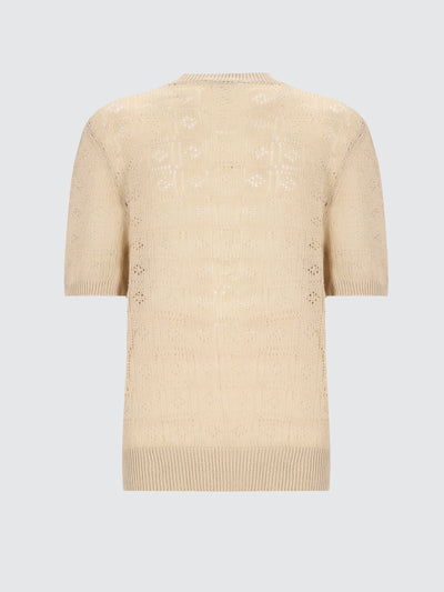 T-shirt in filato di lino e cotone