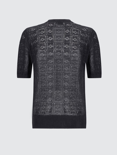 T-shirt in filato di lino e cotone