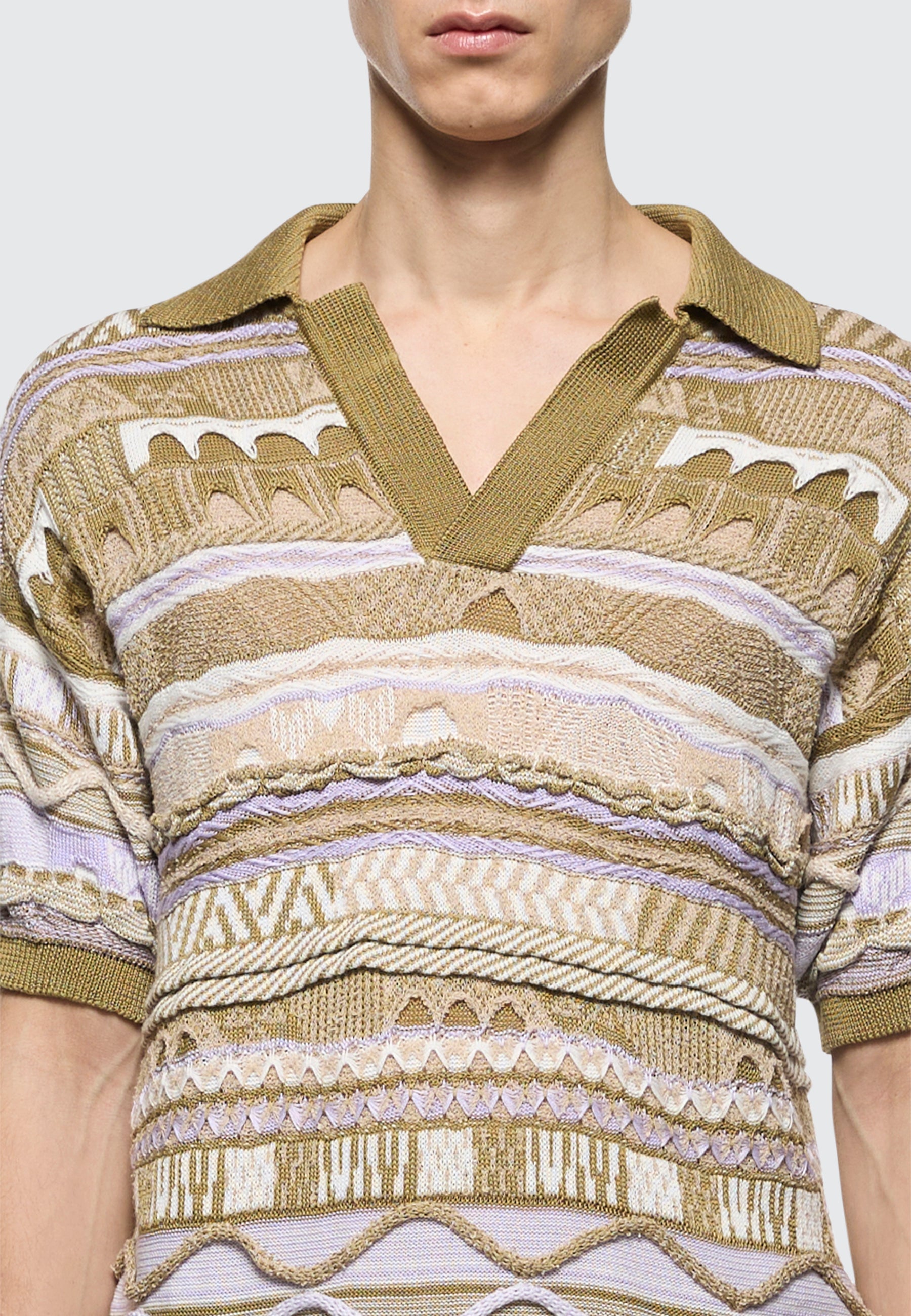 Polo "Laneus" jacquard in filato di cotone