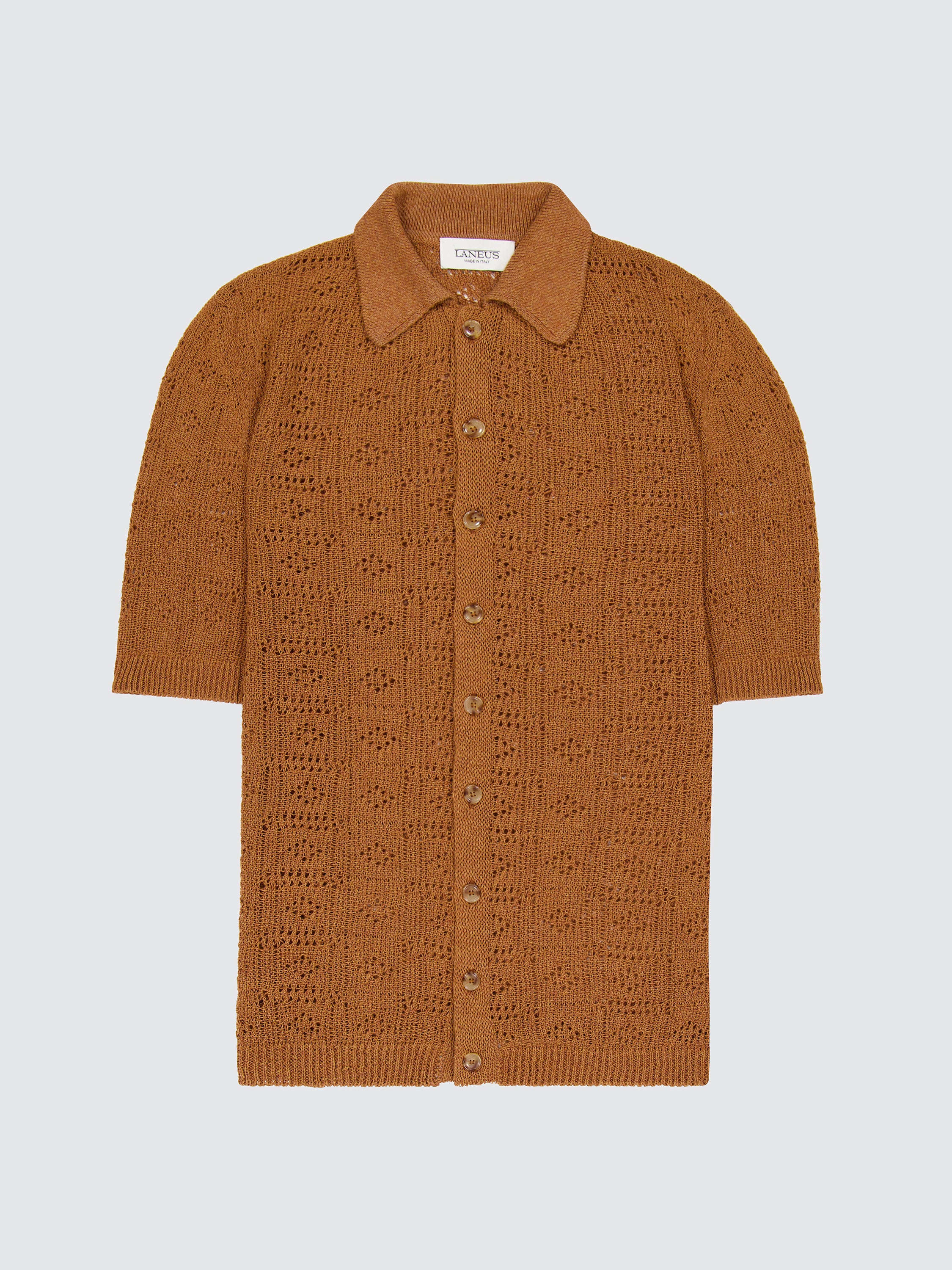 Polo in filato di lino e cotone