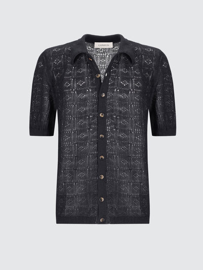 Polo in filato di lino e cotone