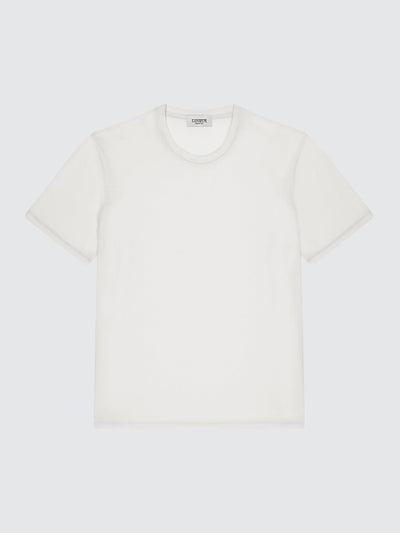 T-shirt girocollo in cotone e seta