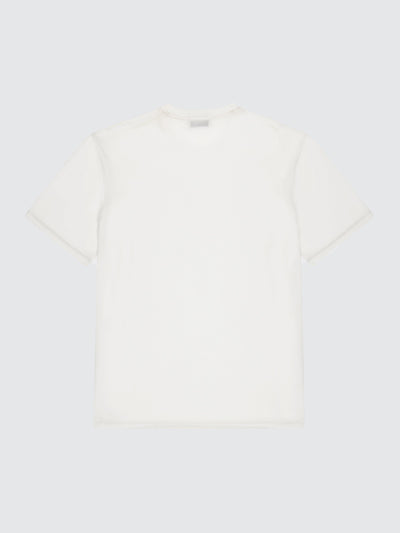 T-shirt girocollo in cotone e seta