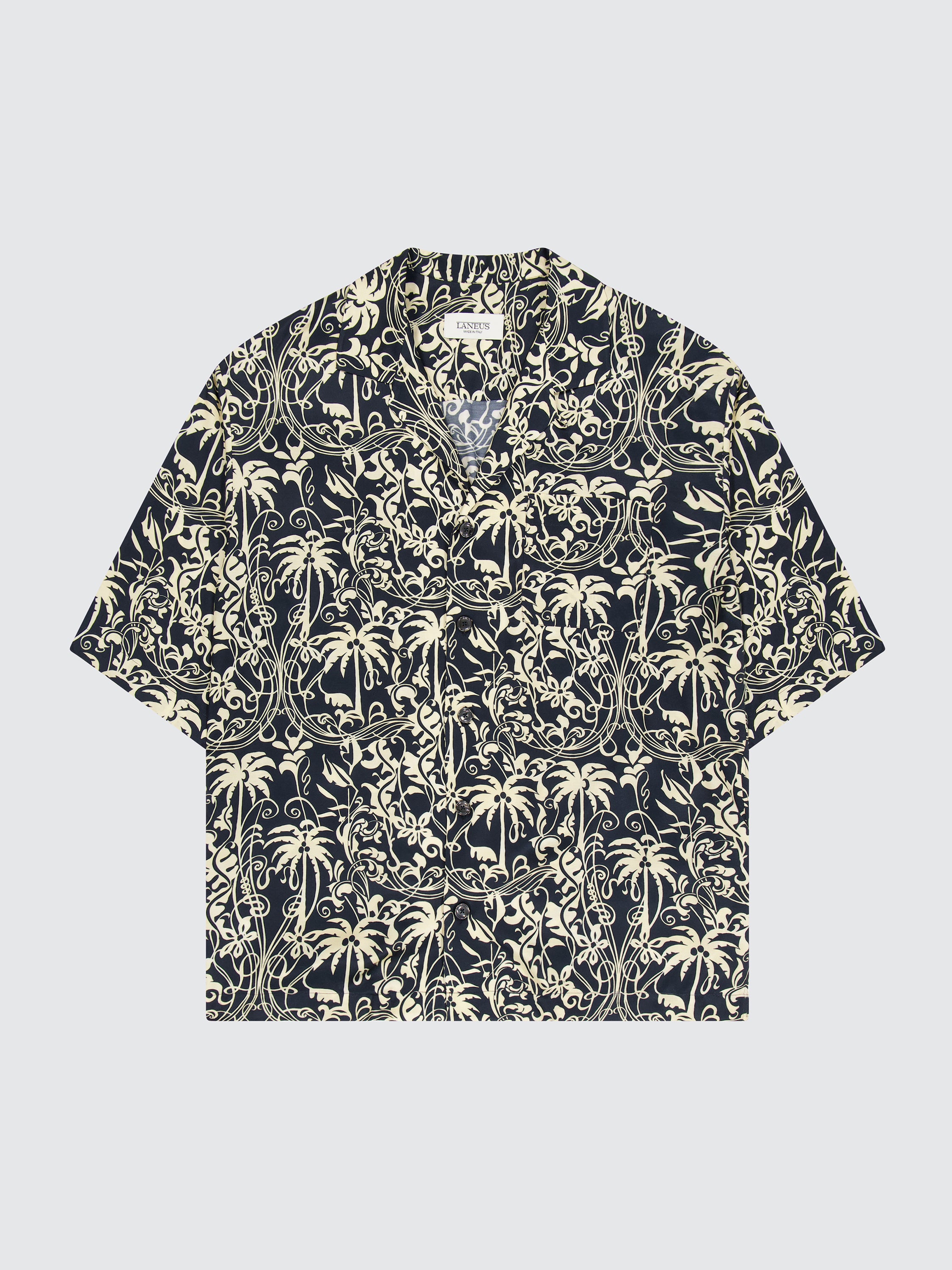 Camicia boxy bowling palm print