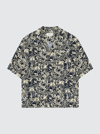 Camicia boxy bowling palm print