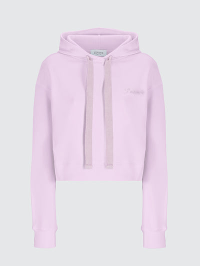 Felpa boxy con cappuccio in cotone